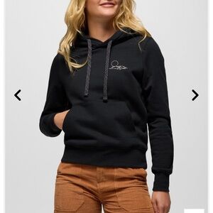Prana Black Logo Pullover Hoodie